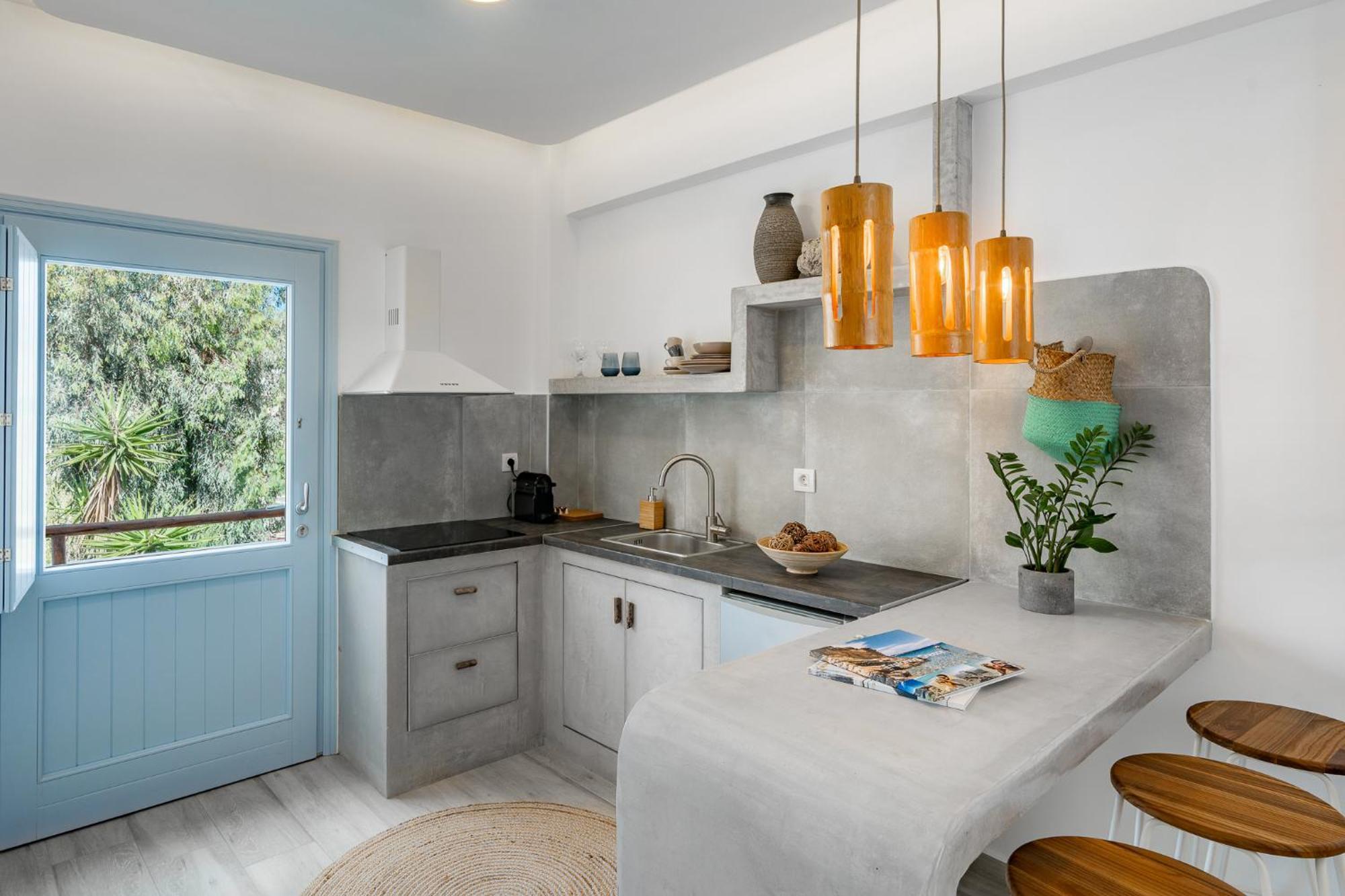 Light Blue Window Kamari Apartment Exterior foto